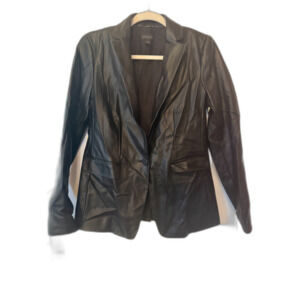 Faux Leather Ann Taylor Factory Blazer size 4 EUC!